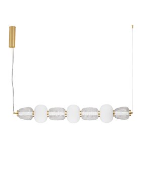Nova Luce Movil - hanglamp - 110 x 125 x 17 cm - 42W dimbare LED incl. - goud, helder en opaal