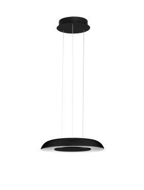 Nova Luce Epos - hanglamp - Ø 40 x 145 cm - 24W dimbare LED incl. - zandzwart en wit