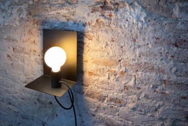 ETH Magneto - wandlamp met schakelaar en USB-stekker - 20 x 25 cm - zwart