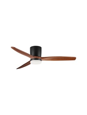 Nova Luce Aloa - plafondventilator met licht en afstandsbediening - Ø 132 x 27,5 cm - 18W LED incl. - zandzwart en donker hout