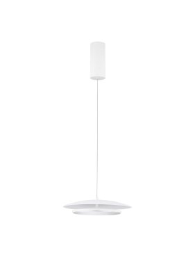 Nova Luce Olos - hanglamp - Ø 35 x 120 cm - 21W dimbare LED incl. - zandwit en chroom spiegel