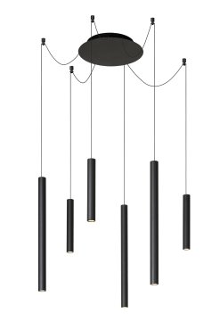 Lucide Lorenz - hanglamp - 120 x 120 x 130 cm - 6 x 4W dimbare LED incl. - zwart