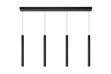 Lucide Lorenz - hanglamp - 120 x 4 x 180 cm - 4 x 4W dimbare LED incl. - zwart