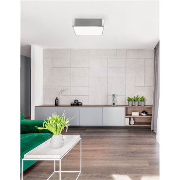 Nova Luce Ragu - plafondverlichting - 36 x 36 x 10 cm - satijn nikkel en mat wit