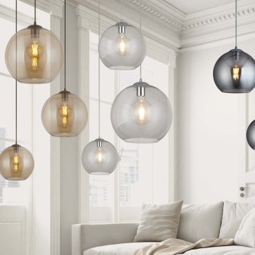 Searchlight Balls - hanglamp - Ø 25 x 120 cm - transparant