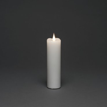 Konstsmide - LED waskaars op batterijen - Ø 5 x 17,8 cm - wit
