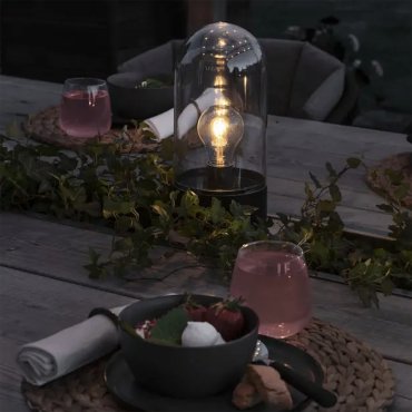 Konstsmide kerstverlichting - lantaarn op batterijen - 13 x 13 x 27 cm - IP44 - transparant