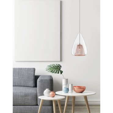 Nova Luce Hugo - hanglamp - Ø 16,5 x 120 cm - rose goud en chroom