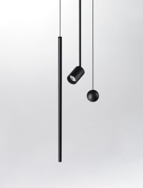 Nova Luce Planet 24V - hanglamp magnetisch railsysteem - Ø 5 x 109,7 cm - 5W LED incl. - zandzwart