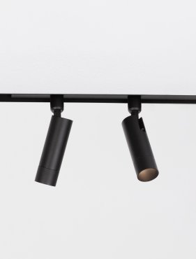 Nova Luce Buxton L - dubbele spot voor magnetisch railsysteem - 24,5 x 3,2 x 15,1 cm - 2 x 10W dimbare LED incl. - zandzwart