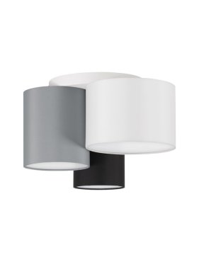 Nova Luce - Bryson - plafondlamp - Ø 35 x 21 cm - zwart, wit en grijs