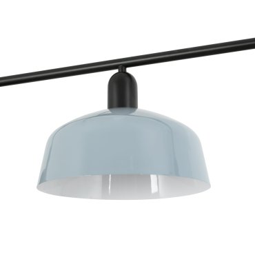 Faro Tatawin M - hanglamp - 100 x 25 x 210 cm - satijnzwart en glanzend grijsblauw