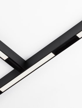 Nova Luce Buxton L - magnetisch railsysteem armatuur - 40,2 x 3,5 x 5,2 - 22W dimbare LED incl. - warm witte lichtkleur - zwart
