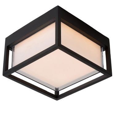 Lucide Singa Led - wandlamp buiten - 17 x 17 x 10 cm - 10W LED incl. - IP54 - zwart