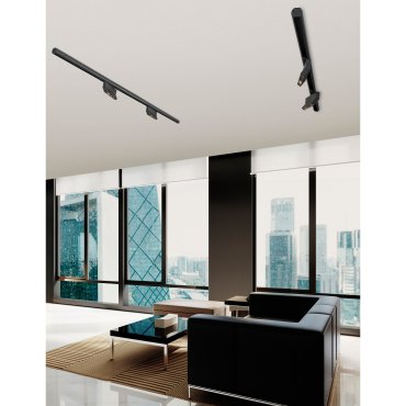 Nova Luce Planet 48V - armatuur voor magnetisch profielsysteem - anti glare - 24,5 x 11 cm - 15W dimbare LED incl. - zandzwart