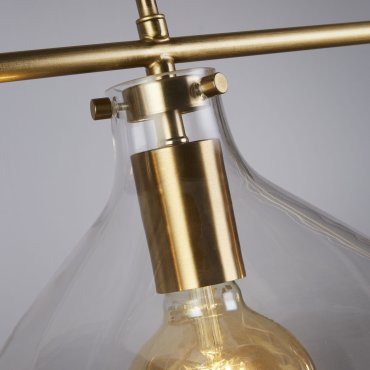 Searchlight Margarita - hanglamp - 110 x 120 cm - messing en transparant
