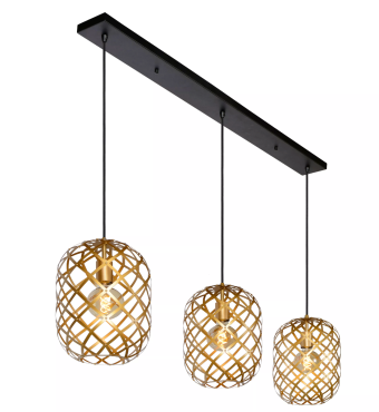 Lucide Wolfram - hanglamp - 127 x 25 x 150 cm - mat goud