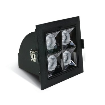 ONE Light Mirror Adjustable Boxes - inbouwspot - 109 x 109 mm, 100 x 100 mm inbouwmaat - 16W LED incl. - zwart