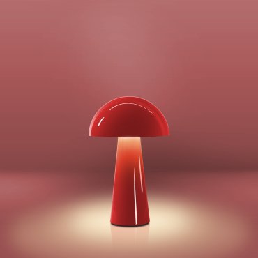 Century Italia Coco - draadloze buiten tafellamp met laadstation - Ø 16 x 25,5 cm - 1,5W dimbare LED incl. - IP44 - rood