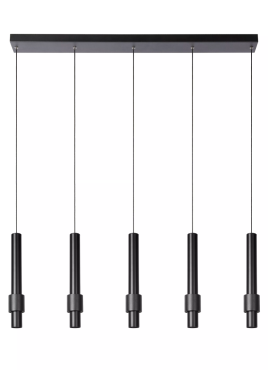 Lucide Margary - hanglamp - 103 x 8 x 169 cm - 5 x 4,2W dimbare LED incl. - zwart