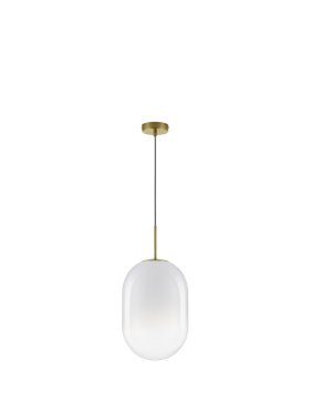 Nova Luce Chrysi - hanglamp - Ø 24 x 120 cm - messing goud en wit