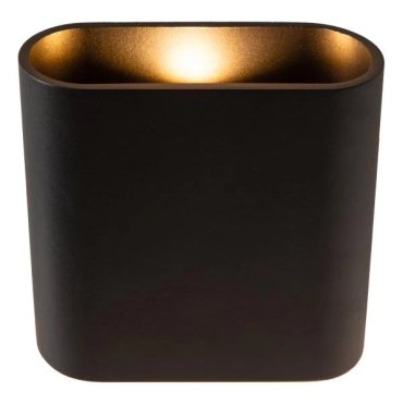 Lucide Atila - buiten wandlamp - 16 x 6,4 x 17 cm - 2 x 5W LED incl. - IP54 - zwart