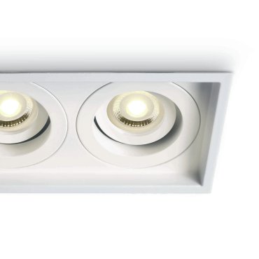 ONE Light Semi Dark Light GU10 Series - inbouwspot - 200 x 110 mm, 187 x 97 mm inbouwmaat - wit