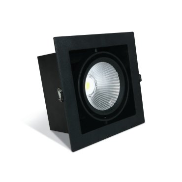 ONE Light COB Box Type Shop - inbouwspot - 185 x 185 mm, 160 x 160 mm inbouwmaat - 30W LED incl. - zwart - witte lichtkleur