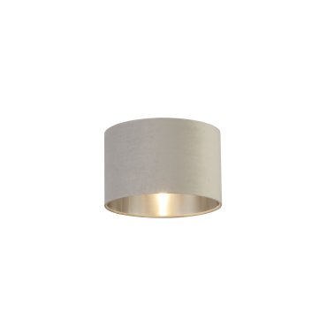 Searchlight Drum Shade - lampenkap - Ø 28 x 18 cm - lichtgrijs en geborsteld zilver