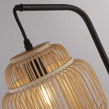 Searchlight Java - tafellamp - 20 x 55 cm - zwart en lichtbruin