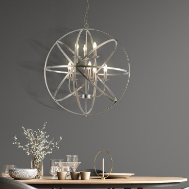 Searchlight Orbit - hanglamp - Ø  80 x 200 cm - antiek messing