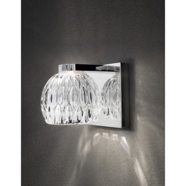 Nova Luce Lara - wandverlichting - 12 x 12 x 12 cm - 5W LED incl. - transparant en chroom
