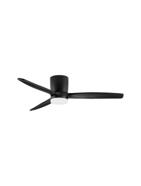 Nova Luce Aloa - plafondventilator met licht en afstandsbediening - Ø 132 x 27,5 cm - 18W LED incl. - zandzwart en zwart hout