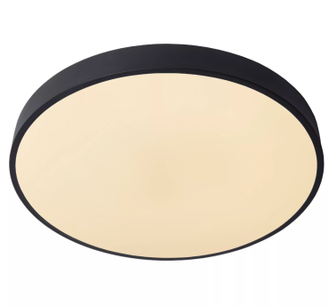 Lucide Unar - plafondverlichting - Ø 50 x 5 cm - 36W dimbare LED incl. -  3 stappen dimmer - zwart