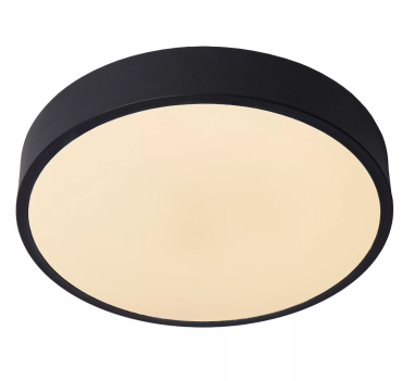 Lucide Unar - plafondverlichting - Ø 30 x 5 cm - 18W dimbare LED incl. -  3 stappen dimmer - zwart