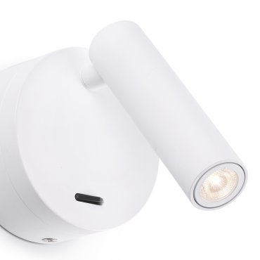Faro Boc - wandverlichting met schakelaar - 8,5 x 11 x 17 cm - 3W LED incl. - mat wit