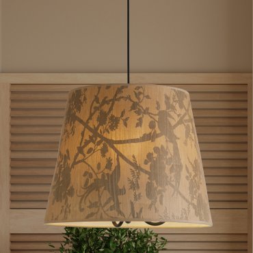 Searchlight Isla - hanglamp - Ø 45 x 150 cm - bruin en zwart