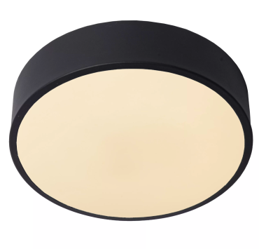 Lucide Unar - plafondverlichting - Ø 20 x 5 cm - 12W dimbare LED incl. -  3 stappen dimmer - zwart