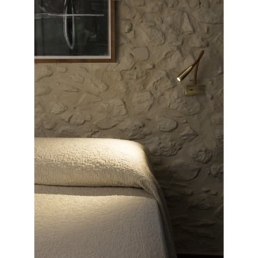 Faro Lead - wandverlichting met schakelaar - 40 x 5 cm - 3W LED incl. - brons en bruin
