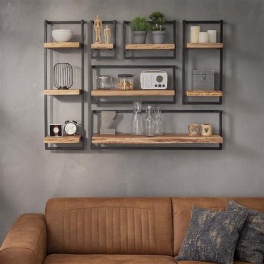 Vico Edge - wandschap - 30 x 25 x 65 cm - acaciahout