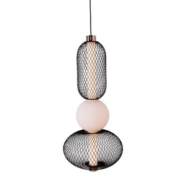 Maxlight Bora - hanglamp - Ø 22 x 183 cm - 10W LED incl. - zwart en goud