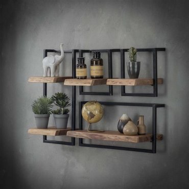Vico Edge - wandschap - 65 x 25 x 30 cm - acaciahout