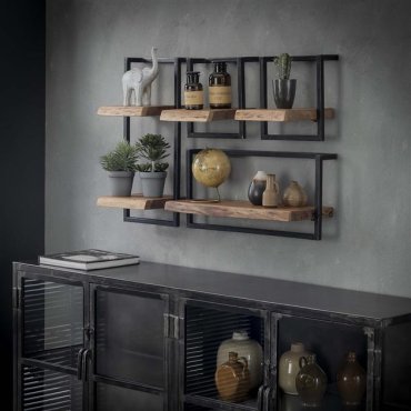 Vico Edge - wandschap - 30 x 25 x 30 cm - acaciahout