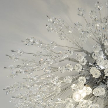 Searchlight Sunburst - plafondlamp - 39 x 20 cm - chroom en transparant