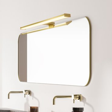 Searchlight Kos - opbouw wandlamp - 60 x 5 cm - 12W LED incl. - IP44 - goud