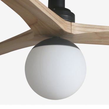 Faro Klim S - plafondventilator met licht - Ø 92,5 cm - mat zwart en den
