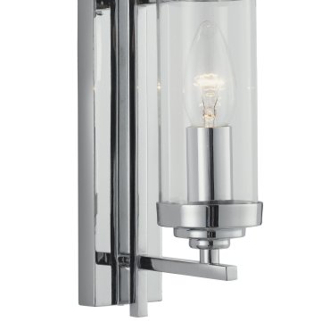 Searchlight Milo - wandverlichting met trekschakelaar - 7 x 28 cm - chroom