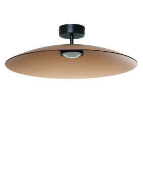 Nova Luce Polifemo - plafondlamp - Ø 60 x 18,5 cm - 17W LED incl. - mocabruin glas en zandzwart