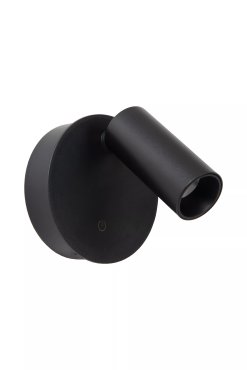 Lucide Toni - oplaadbare wandlamp - Ø 8,1 x 12,4 cm - 2W dimbare LED incl. - zwart
