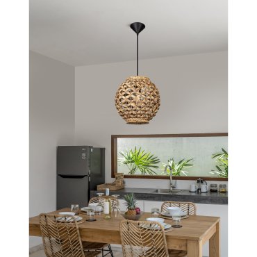 Nova Luce Griffin - hanglamp - Ø 30,5 x 215 cm - lichtbruin